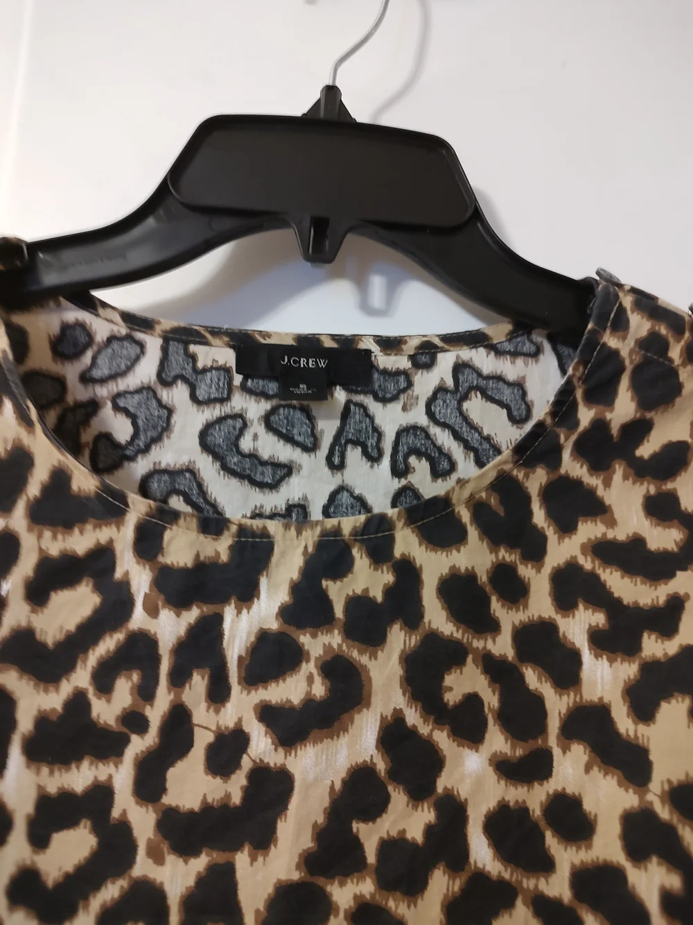 J. Crew Leopard Print Puff-Sleeve Top in Tan/Black